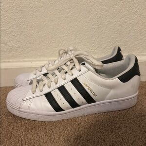 Adidas Superstar White Sneakers size 8